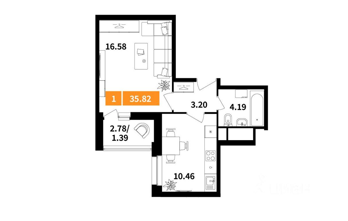 Apartment Sale, 35.82 sq. m. at Planerny kvartal, Molodyozhnaya Street, Khimki, Moscow Region, Russia #1 Apartment Sale, 35.82 sq. m. at Planerny kvartal, Molodyozhnaya Street, Khimki, Moscow Region, Russia #1