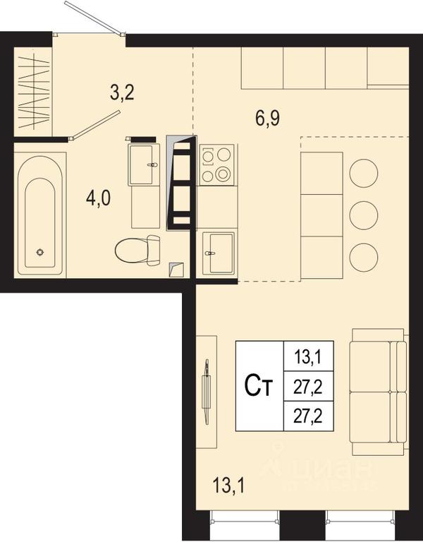 Apartment Sale, 27.2 sq. m. at Novaya Shcherbinka, Borisovka Village, Podolsk City District, Moscow Region, Russia #1 Apartment Sale, 27.2 sq. m. at Novaya Shcherbinka, Borisovka Village, Podolsk City District, Moscow Region, Russia #1