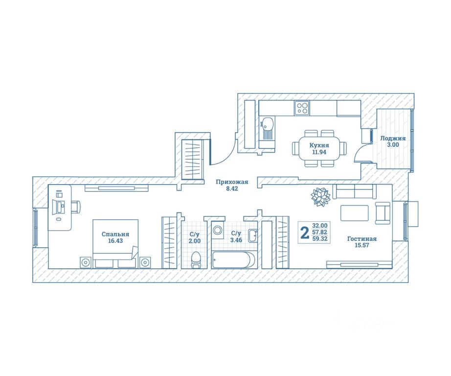 1-BD Apartment Sale, 59.5平方米 at Novograd Monino, ulitsa Alksnisa, rabochiy posyolok Monino, Shchyolkovo Urban District, Moscow Region, Russia #1 1-BD Apartment Sale, 59.5平方米 at Novograd Monino, ulitsa Alksnisa, rabochiy posyolok Monino, Shchyolkovo Urban District, Moscow Region, Russia #1