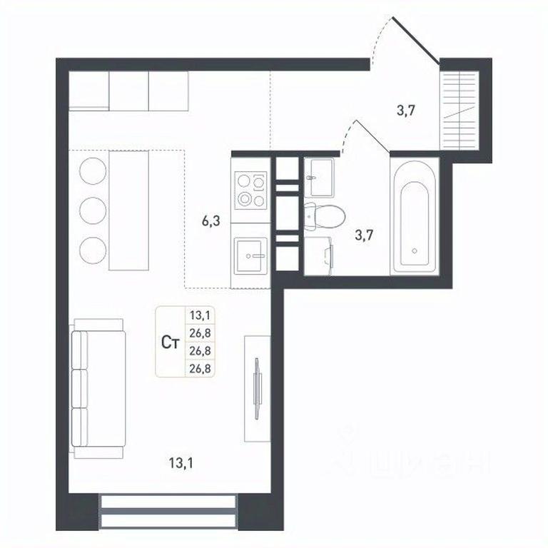 Apartment Sale, 26.8 sq. m. at Novaya Shcherbinka, Borisovka Village, Podolsk City District, Moscow Region, Russia #1 Apartment Sale, 26.8 sq. m. at Novaya Shcherbinka, Borisovka Village, Podolsk City District, Moscow Region, Russia #1
