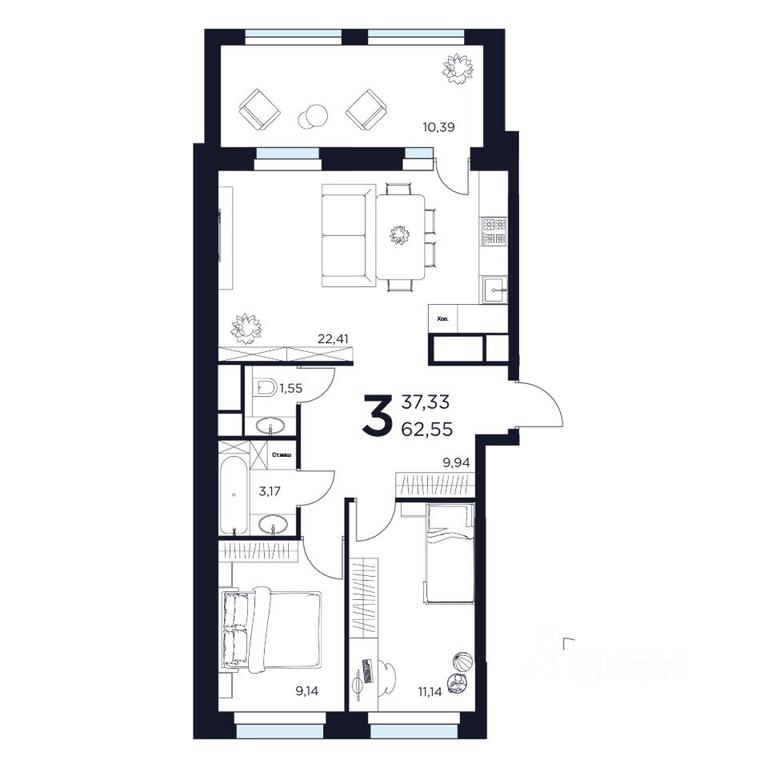 2-BD Apartment Sale, 62.55 sq. m. at VOSTOK II, Germana Titova Street, 2, Khimki, Moscow Region, Russia #1 2-BD Apartment Sale, 62.55 sq. m. at VOSTOK II, Germana Titova Street, 2, Khimki, Moscow Region, Russia #1