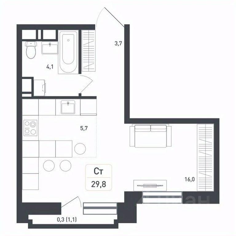 Apartment Sale, 29.8 sq. m. at Novaya Shcherbinka, Borisovka Village, Podolsk City District, Moscow Region, Russia #2 Apartment Sale, 29.8 sq. m. at Novaya Shcherbinka, Borisovka Village, Podolsk City District, Moscow Region, Russia #2