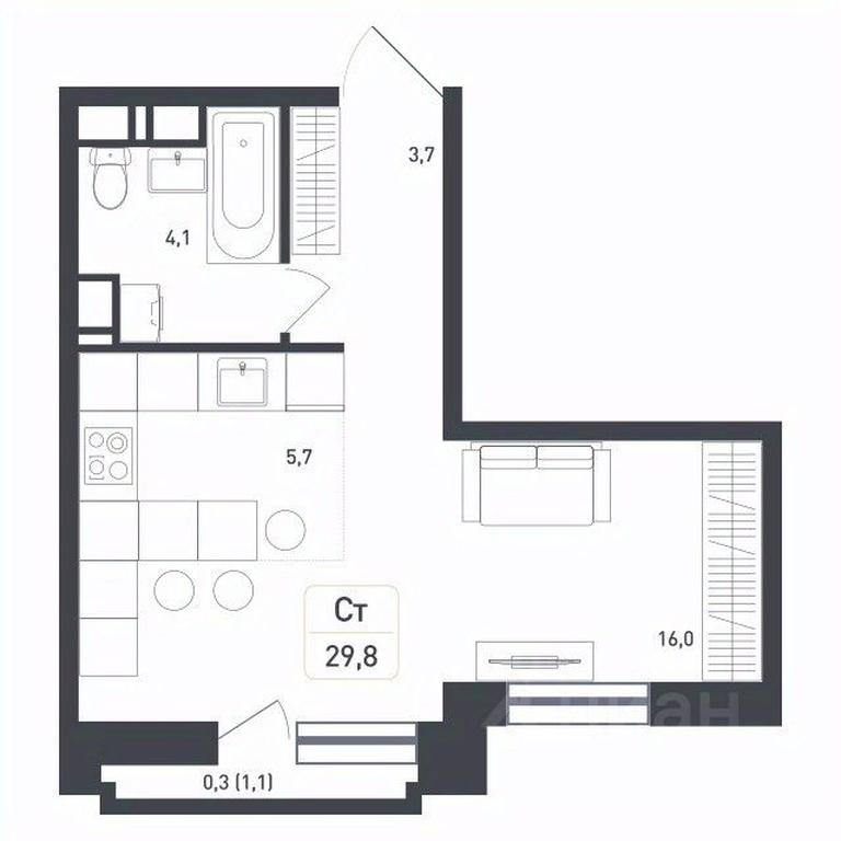 Apartment Sale, 29.8 sq. m. at Novaya Shcherbinka, Borisovka Village, Podolsk City District, Moscow Region, Russia #1 Apartment Sale, 29.8 sq. m. at Novaya Shcherbinka, Borisovka Village, Podolsk City District, Moscow Region, Russia #1