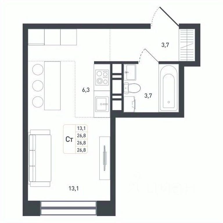 Apartment Sale, 26.8 sq. m. at Novaya Shcherbinka, Borisovka Village, Podolsk City District, Moscow Region, Russia #1 Apartment Sale, 26.8 sq. m. at Novaya Shcherbinka, Borisovka Village, Podolsk City District, Moscow Region, Russia #1