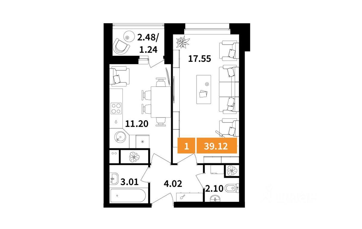 Apartment Sale, 39.12 sq. m. at Planerny kvartal, Molodyozhnaya Street, Khimki, Moscow Region, Russia #1 Apartment Sale, 39.12 sq. m. at Planerny kvartal, Molodyozhnaya Street, Khimki, Moscow Region, Russia #1