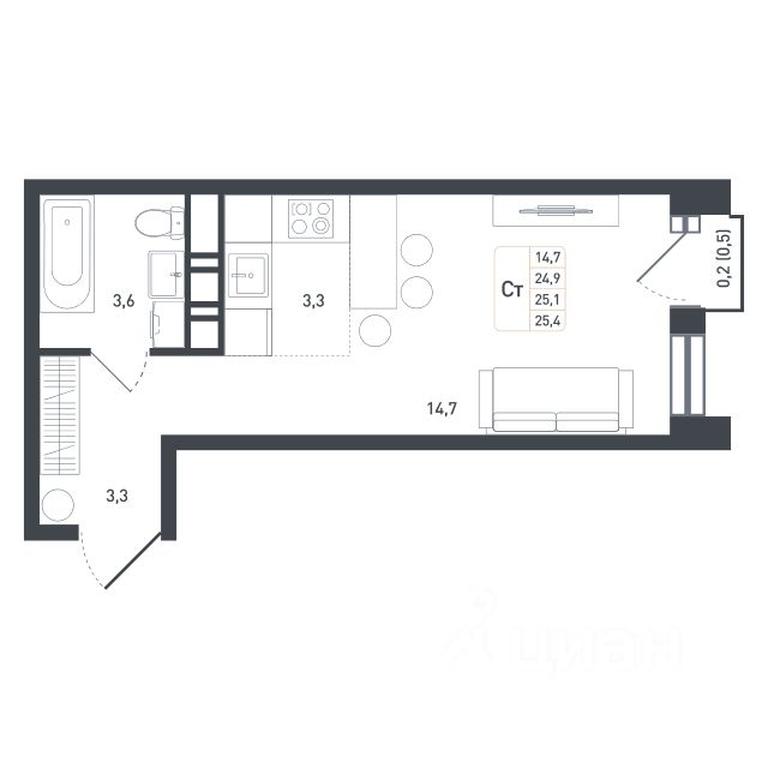 Apartment Sale, 25.1 sq. m. at Novaya Shcherbinka, Borisovka Village, Podolsk City District, Moscow Region, Russia #1 Apartment Sale, 25.1 sq. m. at Novaya Shcherbinka, Borisovka Village, Podolsk City District, Moscow Region, Russia #1