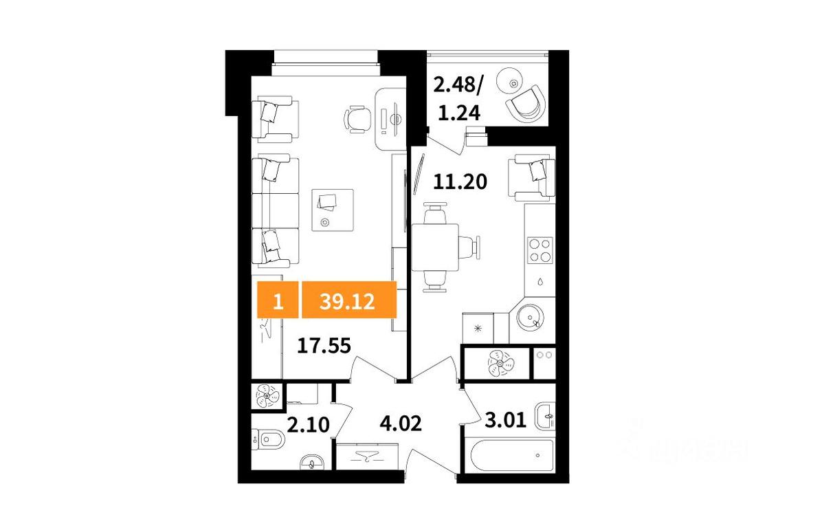 Apartment Sale, 39.12 sq. m. at Planerny kvartal, Molodyozhnaya Street, Khimki, Moscow Region, Russia #1 Apartment Sale, 39.12 sq. m. at Planerny kvartal, Molodyozhnaya Street, Khimki, Moscow Region, Russia #1
