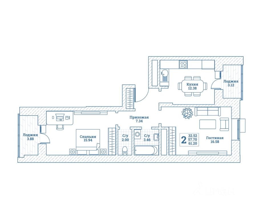 1-BD Apartment Sale, 61.6 sq. m. at Novograd Monino, ulitsa Alksnisa, rabochiy posyolok Monino, Shchyolkovo Urban District, Moscow Region, Russia #1 1-BD Apartment Sale, 61.6 sq. m. at Novograd Monino, ulitsa Alksnisa, rabochiy posyolok Monino, Shchyolkovo Urban District, Moscow Region, Russia #1