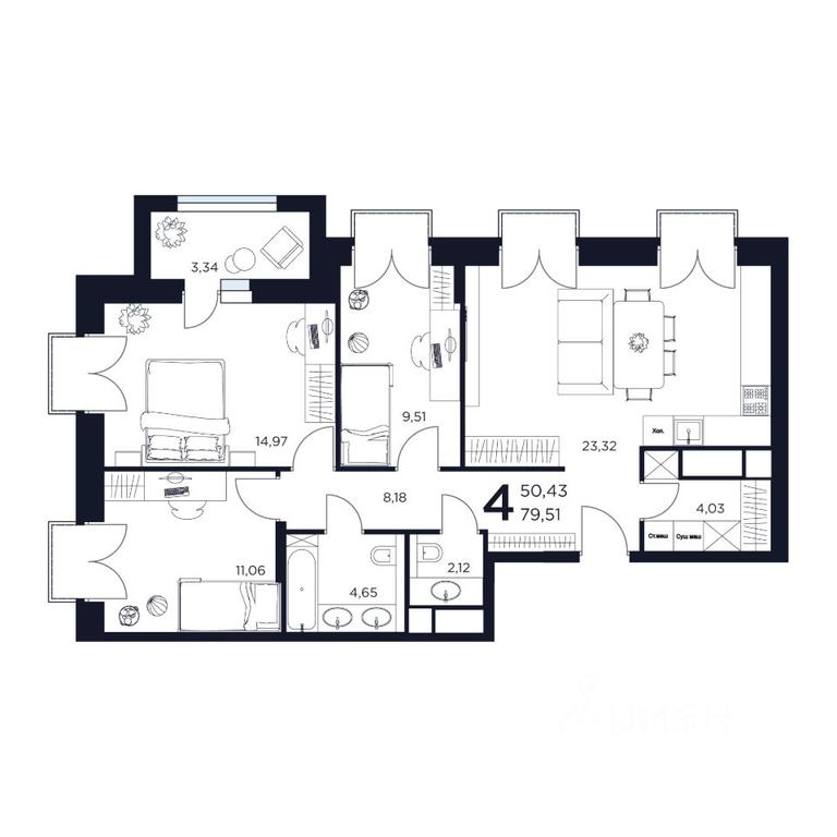 3-BD Apartment Sale, 79.51平方米 at VOSTOK II, Germana Titova Street, 2, Khimki, Moscow Region, Russia #1 3-BD Apartment Sale, 79.51平方米 at VOSTOK II, Germana Titova Street, 2, Khimki, Moscow Region, Russia #1