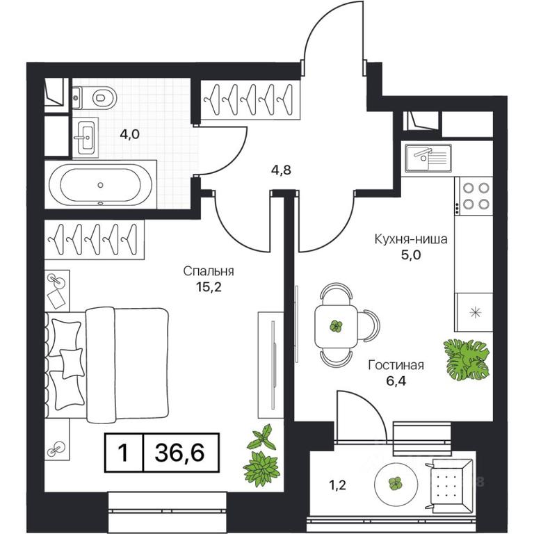 1-BD Apartment Sale, 36.6 sq. m. at Pushkino Grad, Polevaya ulitsa, selo Bratovshchina, Pshkinskiy Urban District, Moscow Region, Russia #1 1-BD Apartment Sale, 36.6 sq. m. at Pushkino Grad, Polevaya ulitsa, selo Bratovshchina, Pshkinskiy Urban District, Moscow Region, Russia #1