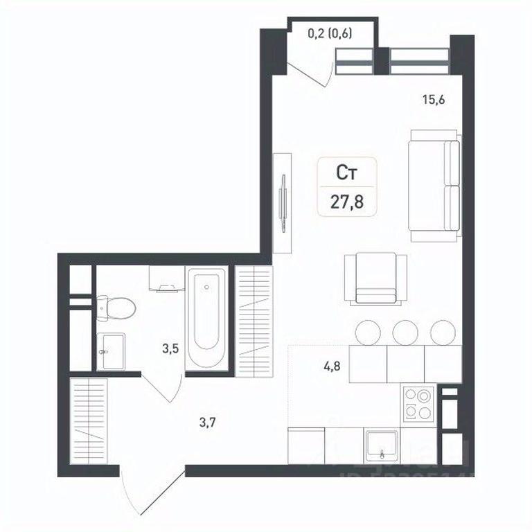 Apartment Sale, 27.8 sq. m. at Novaya Shcherbinka, Borisovka Village, Podolsk City District, Moscow Region, Russia #1 Apartment Sale, 27.8 sq. m. at Novaya Shcherbinka, Borisovka Village, Podolsk City District, Moscow Region, Russia #1