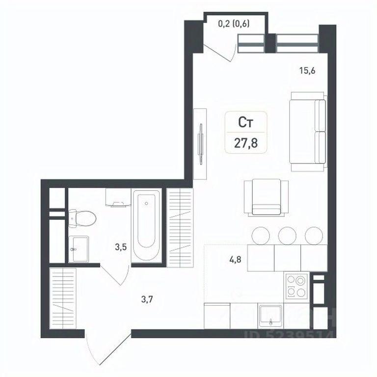 Apartment Sale, 27.8 sq. m. at Novaya Shcherbinka, Borisovka Village, Podolsk City District, Moscow Region, Russia #2 Apartment Sale, 27.8 sq. m. at Novaya Shcherbinka, Borisovka Village, Podolsk City District, Moscow Region, Russia #2