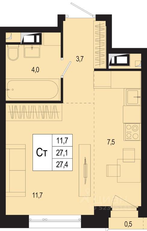 Apartment Sale, 27.1 sq. m. at Novaya Shcherbinka, Borisovka Village, Podolsk City District, Moscow Region, Russia #1 Apartment Sale, 27.1 sq. m. at Novaya Shcherbinka, Borisovka Village, Podolsk City District, Moscow Region, Russia #1