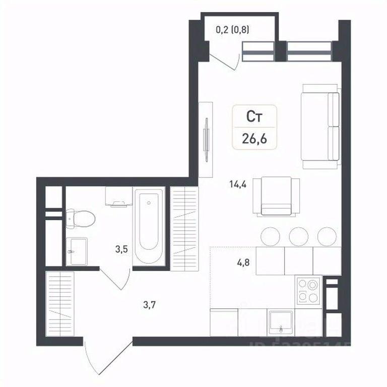 Apartment Sale, 26.6 sq. m. at Novaya Shcherbinka, Borisovka Village, Podolsk City District, Moscow Region, Russia #2 Apartment Sale, 26.6 sq. m. at Novaya Shcherbinka, Borisovka Village, Podolsk City District, Moscow Region, Russia #2