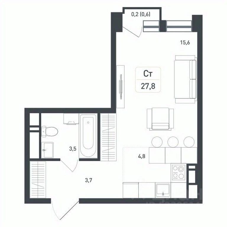 Apartment Sale, 27.8 sq. m. at Novaya Shcherbinka, Borisovka Village, Podolsk City District, Moscow Region, Russia #2 Apartment Sale, 27.8 sq. m. at Novaya Shcherbinka, Borisovka Village, Podolsk City District, Moscow Region, Russia #2