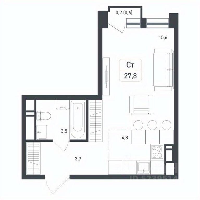 Apartment Sale, 27.8 sq. m. at Novaya Shcherbinka, Borisovka Village, Podolsk City District, Moscow Region, Russia #1 Apartment Sale, 27.8 sq. m. at Novaya Shcherbinka, Borisovka Village, Podolsk City District, Moscow Region, Russia #1