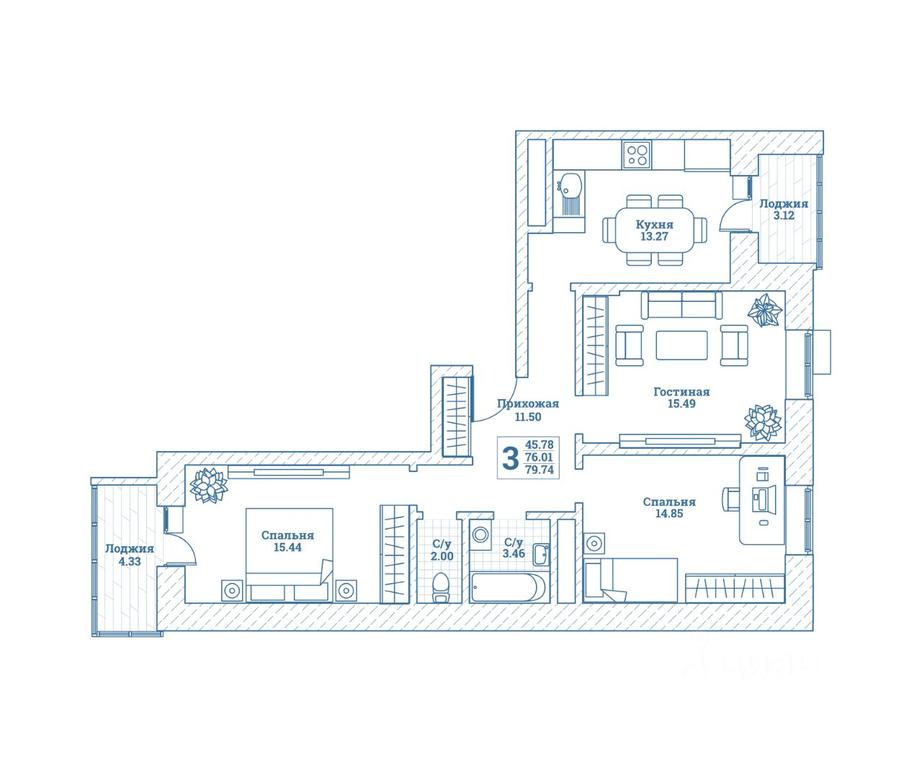 2-BD Apartment Sale, 80.2平方米 at Novograd Monino, ulitsa Alksnisa, rabochiy posyolok Monino, Shchyolkovo Urban District, Moscow Region, Russia #1 2-BD Apartment Sale, 80.2平方米 at Novograd Monino, ulitsa Alksnisa, rabochiy posyolok Monino, Shchyolkovo Urban District, Moscow Region, Russia #1