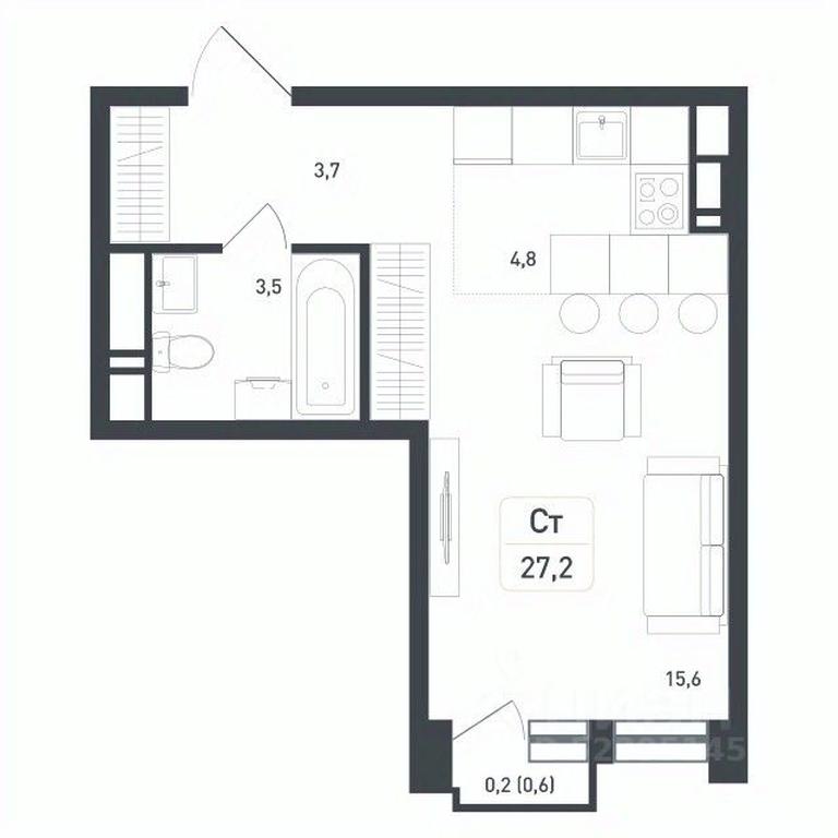 Apartment Sale, 27.8 sq. m. at Novaya Shcherbinka, Borisovka Village, Podolsk City District, Moscow Region, Russia #1 Apartment Sale, 27.8 sq. m. at Novaya Shcherbinka, Borisovka Village, Podolsk City District, Moscow Region, Russia #1