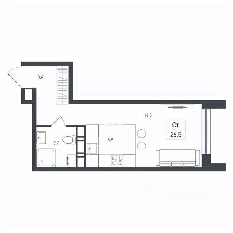 Apartment Sale, 26.5平方米 at Novaya Shcherbinka, Borisovka Village, Podolsk City District, Moscow Region, Russia #1 Apartment Sale, 26.5平方米 at Novaya Shcherbinka, Borisovka Village, Podolsk City District, Moscow Region, Russia #1