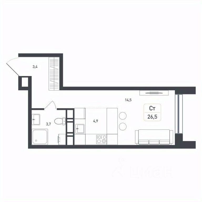 Apartment Sale, 26.5平方米 at Novaya Shcherbinka, Borisovka Village, Podolsk City District, Moscow Region, Russia #2 Apartment Sale, 26.5平方米 at Novaya Shcherbinka, Borisovka Village, Podolsk City District, Moscow Region, Russia #2