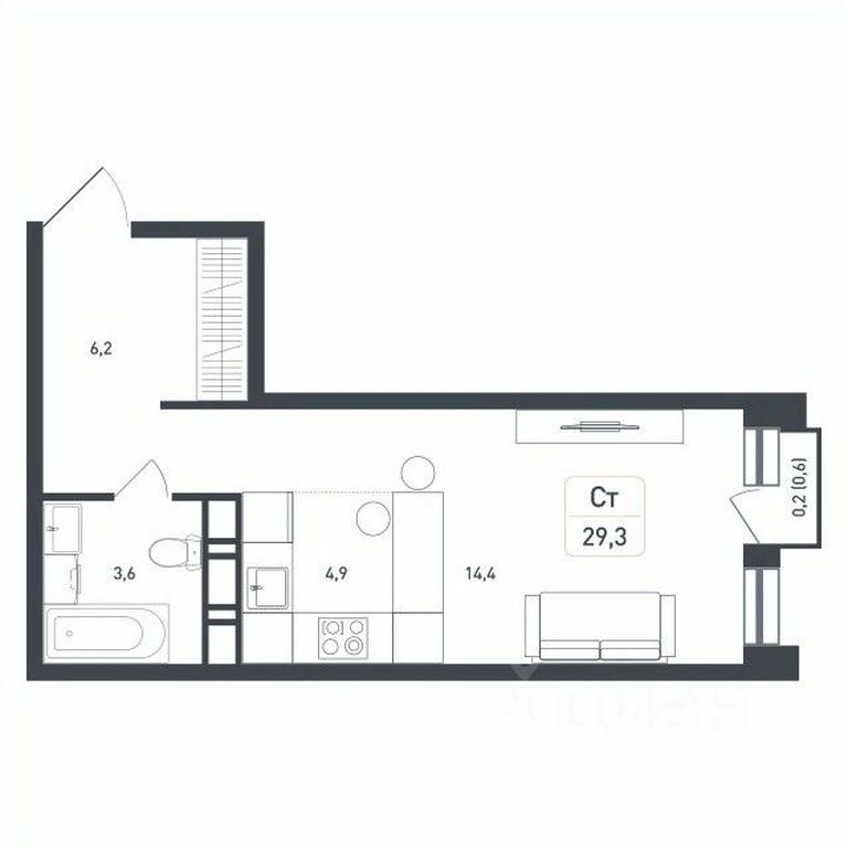 Apartment Sale, 29.3 sq. m. at Novaya Shcherbinka, Borisovka Village, Podolsk City District, Moscow Region, Russia #1 Apartment Sale, 29.3 sq. m. at Novaya Shcherbinka, Borisovka Village, Podolsk City District, Moscow Region, Russia #1