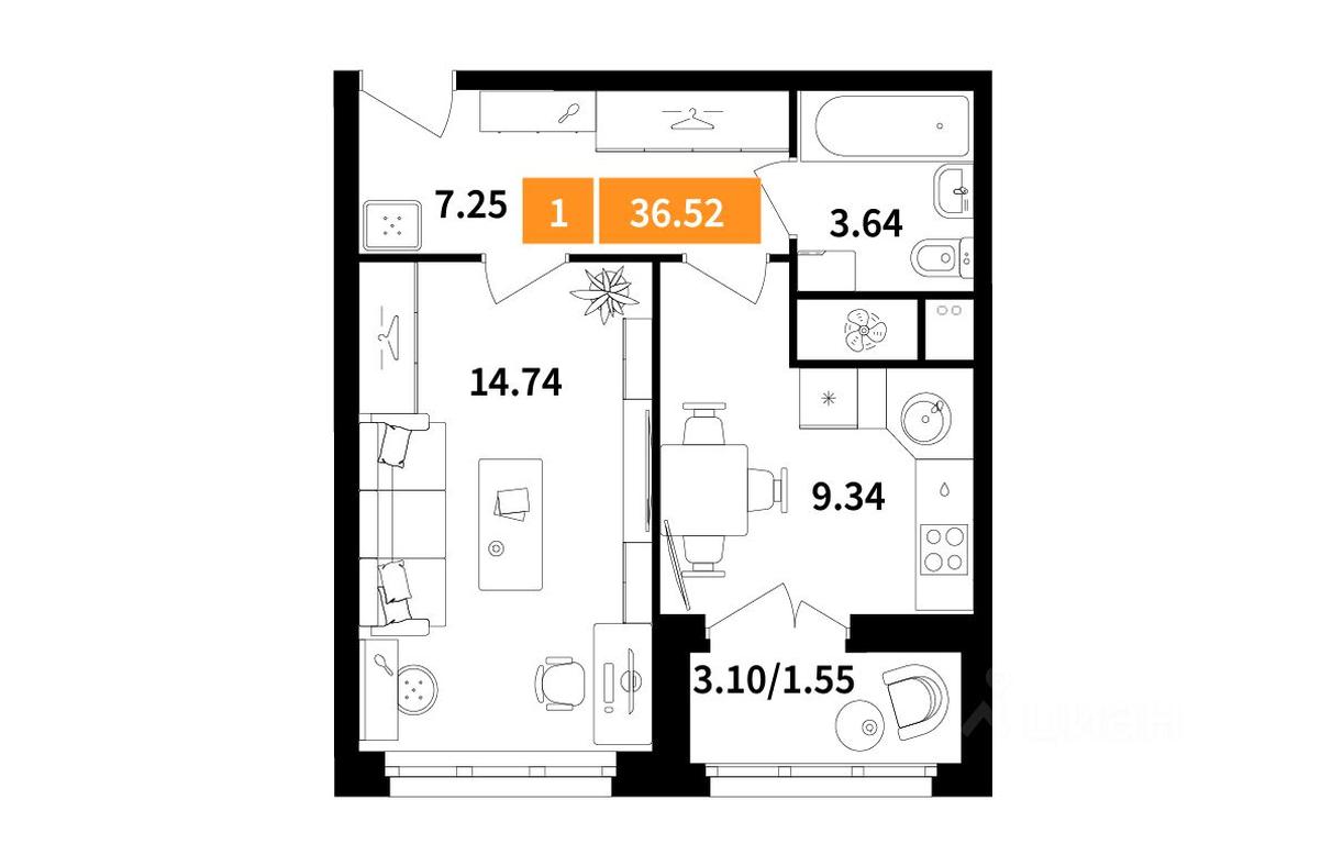Apartment Sale, 36.52 sq. m. at Planerny kvartal, Molodyozhnaya Street, Khimki, Moscow Region, Russia #1 Apartment Sale, 36.52 sq. m. at Planerny kvartal, Molodyozhnaya Street, Khimki, Moscow Region, Russia #1