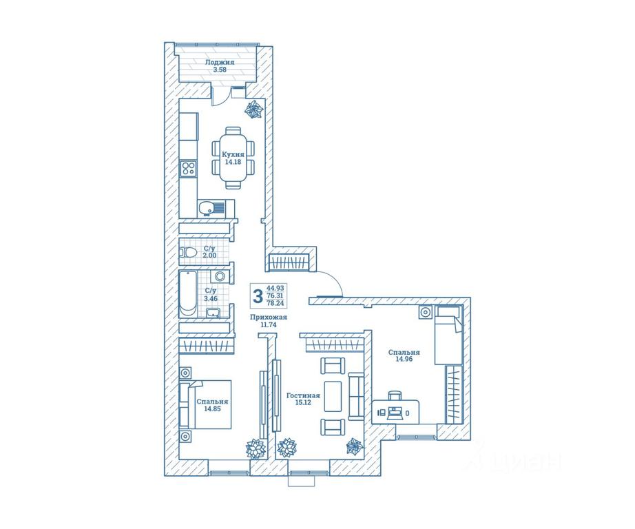 2-BD Apartment Sale, 78.9 sq. m. at Novograd Monino, ulitsa Alksnisa, rabochiy posyolok Monino, Shchyolkovo Urban District, Moscow Region, Russia #1 2-BD Apartment Sale, 78.9 sq. m. at Novograd Monino, ulitsa Alksnisa, rabochiy posyolok Monino, Shchyolkovo Urban District, Moscow Region, Russia #1