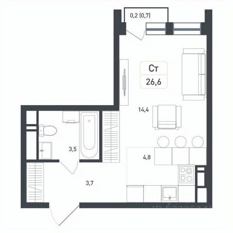 Apartment Sale, 26.6 sq. m. at Novaya Shcherbinka, Borisovka Village, Podolsk City District, Moscow Region, Russia #1 Apartment Sale, 26.6 sq. m. at Novaya Shcherbinka, Borisovka Village, Podolsk City District, Moscow Region, Russia #1