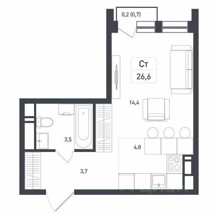 Apartment Sale, 26.6 sq. m. at Novaya Shcherbinka, Borisovka Village, Podolsk City District, Moscow Region, Russia #2 Apartment Sale, 26.6 sq. m. at Novaya Shcherbinka, Borisovka Village, Podolsk City District, Moscow Region, Russia #2