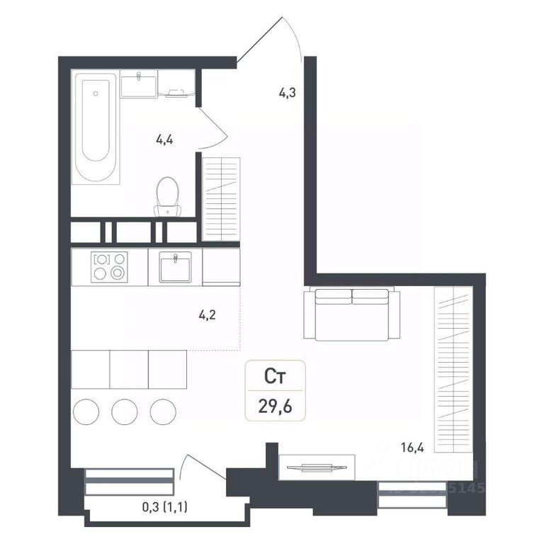 Apartment Sale, 29.6 sq. m. at Novaya Shcherbinka, Borisovka Village, Podolsk City District, Moscow Region, Russia #2 Apartment Sale, 29.6 sq. m. at Novaya Shcherbinka, Borisovka Village, Podolsk City District, Moscow Region, Russia #2