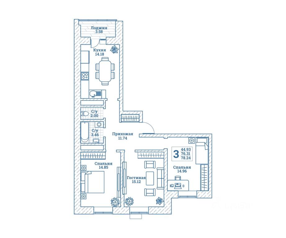 2-BD Apartment Sale, 79.2 sq. m. at Novograd Monino, ulitsa Alksnisa, rabochiy posyolok Monino, Shchyolkovo Urban District, Moscow Region, Russia #1 2-BD Apartment Sale, 79.2 sq. m. at Novograd Monino, ulitsa Alksnisa, rabochiy posyolok Monino, Shchyolkovo Urban District, Moscow Region, Russia #1