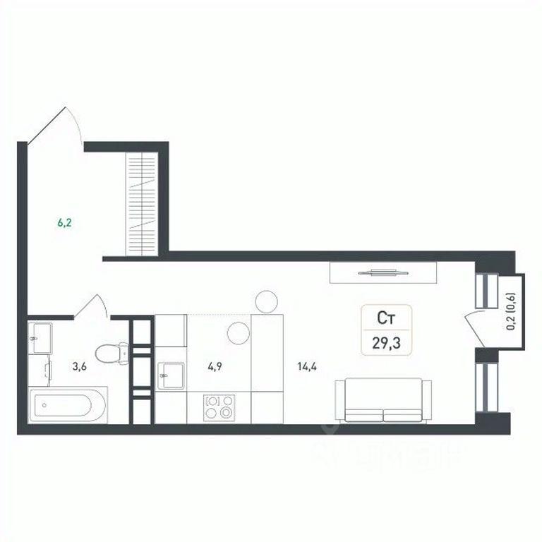 Apartment Sale, 29.3 sq. m. at Novaya Shcherbinka, Borisovka Village, Podolsk City District, Moscow Region, Russia #1 Apartment Sale, 29.3 sq. m. at Novaya Shcherbinka, Borisovka Village, Podolsk City District, Moscow Region, Russia #1