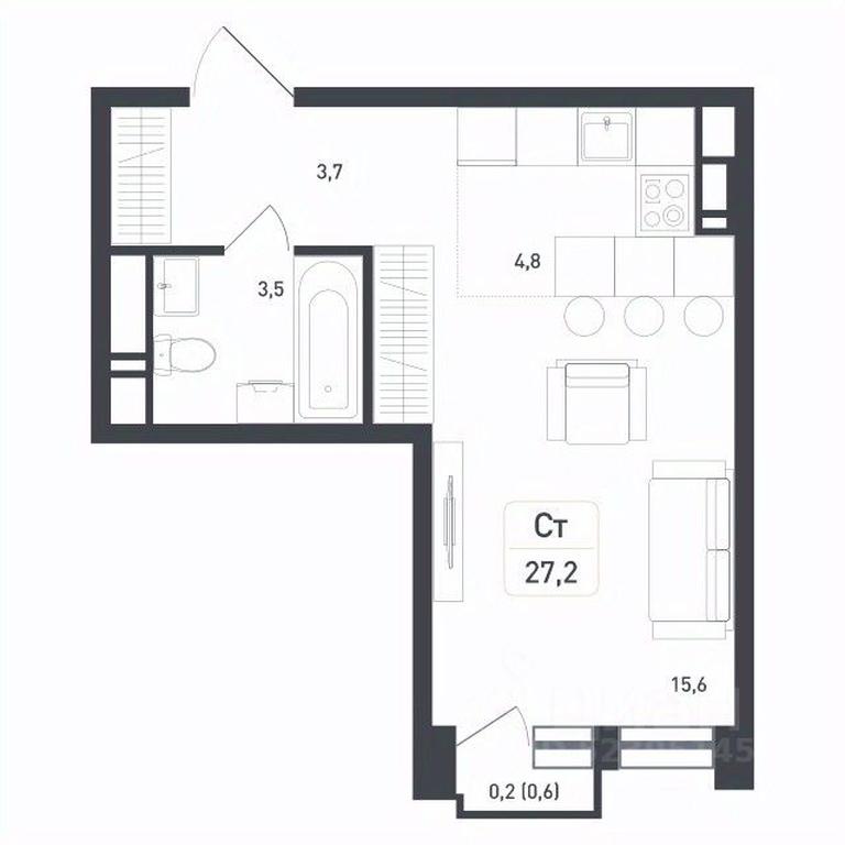 Apartment Sale, 27.8 sq. m. at Novaya Shcherbinka, Borisovka Village, Podolsk City District, Moscow Region, Russia #1 Apartment Sale, 27.8 sq. m. at Novaya Shcherbinka, Borisovka Village, Podolsk City District, Moscow Region, Russia #1