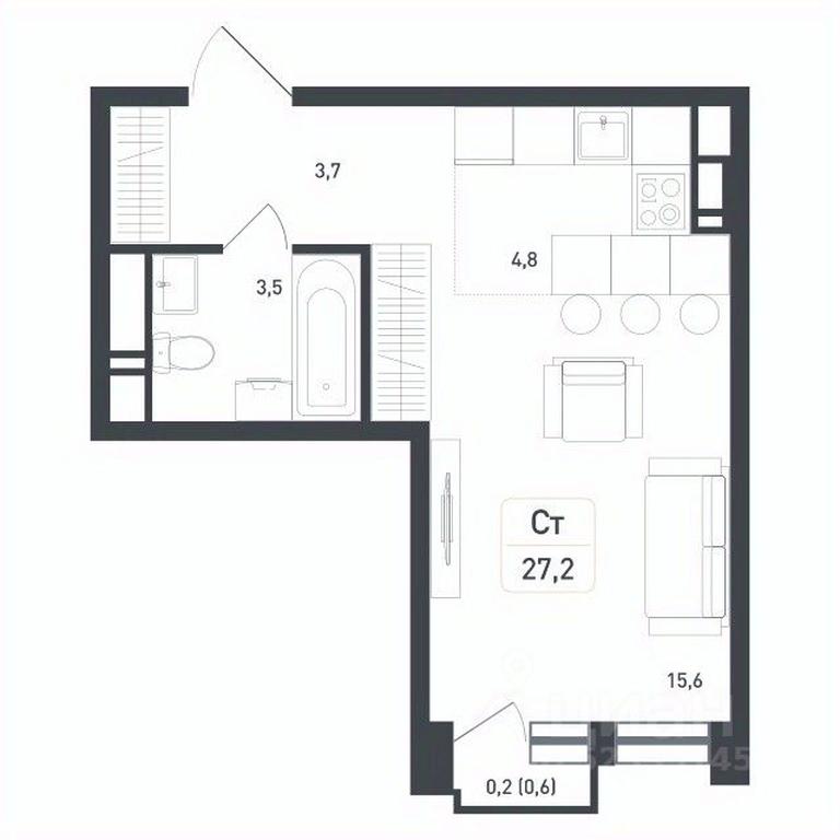 Apartment Sale, 27.8 sq. m. at Novaya Shcherbinka, Borisovka Village, Podolsk City District, Moscow Region, Russia #2 Apartment Sale, 27.8 sq. m. at Novaya Shcherbinka, Borisovka Village, Podolsk City District, Moscow Region, Russia #2