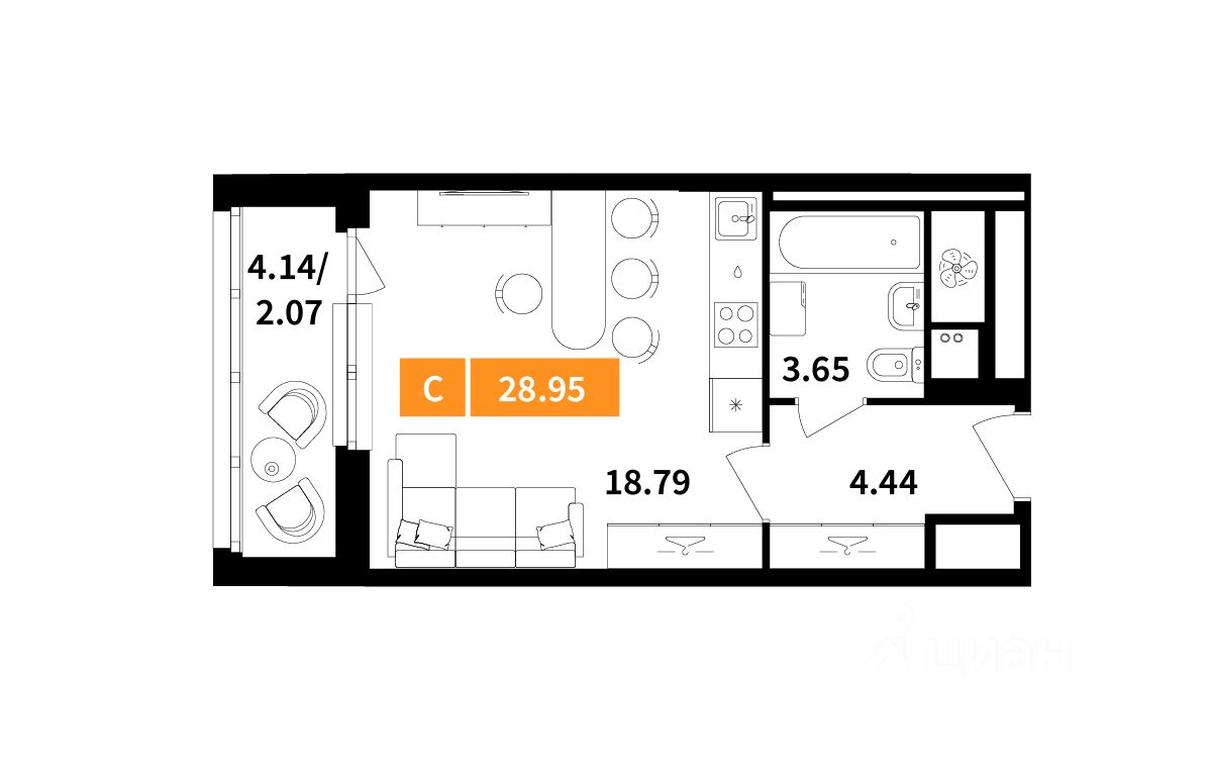 Apartment Sale, 28.95平方米 at Planerny kvartal, Molodyozhnaya Street, Khimki, Moscow Region, Russia #1 Apartment Sale, 28.95平方米 at Planerny kvartal, Molodyozhnaya Street, Khimki, Moscow Region, Russia #1