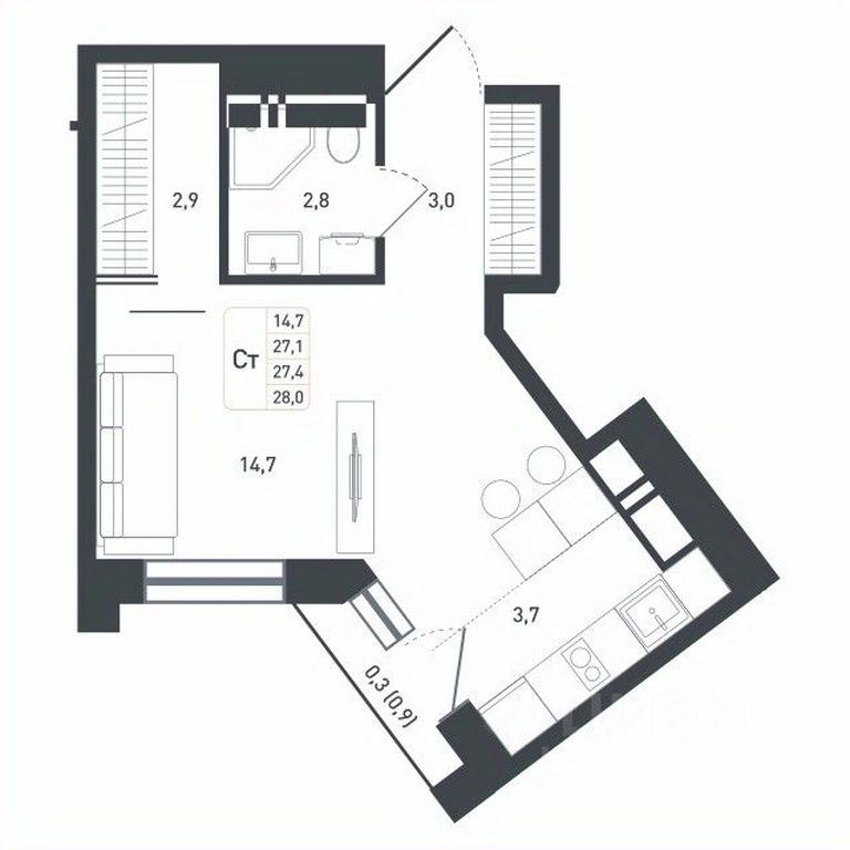 Apartment Sale, 27.4 sq. m. at Novaya Shcherbinka, Borisovka Village, Podolsk City District, Moscow Region, Russia #1 Apartment Sale, 27.4 sq. m. at Novaya Shcherbinka, Borisovka Village, Podolsk City District, Moscow Region, Russia #1