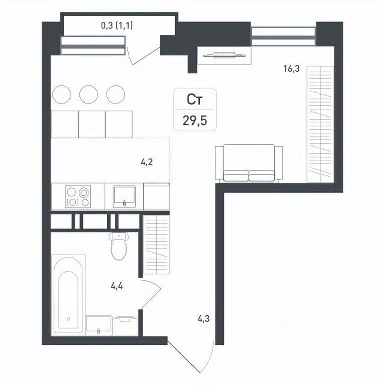 Apartment Sale, 29.5 sq. m. at Novaya Shcherbinka, Borisovka Village, Podolsk City District, Moscow Region, Russia #2 Apartment Sale, 29.5 sq. m. at Novaya Shcherbinka, Borisovka Village, Podolsk City District, Moscow Region, Russia #2