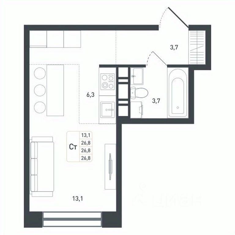 Apartment Sale, 26.8 sq. m. at Novaya Shcherbinka, Borisovka Village, Podolsk City District, Moscow Region, Russia #1 Apartment Sale, 26.8 sq. m. at Novaya Shcherbinka, Borisovka Village, Podolsk City District, Moscow Region, Russia #1