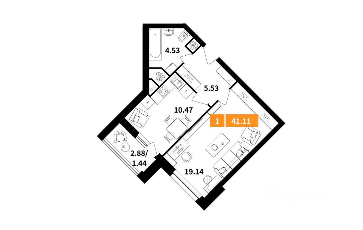Apartment Sale, 41.11 sq. m. at Planerny kvartal, Molodyozhnaya Street, Khimki, Moscow Region, Russia #1 Apartment Sale, 41.11 sq. m. at Planerny kvartal, Molodyozhnaya Street, Khimki, Moscow Region, Russia #1