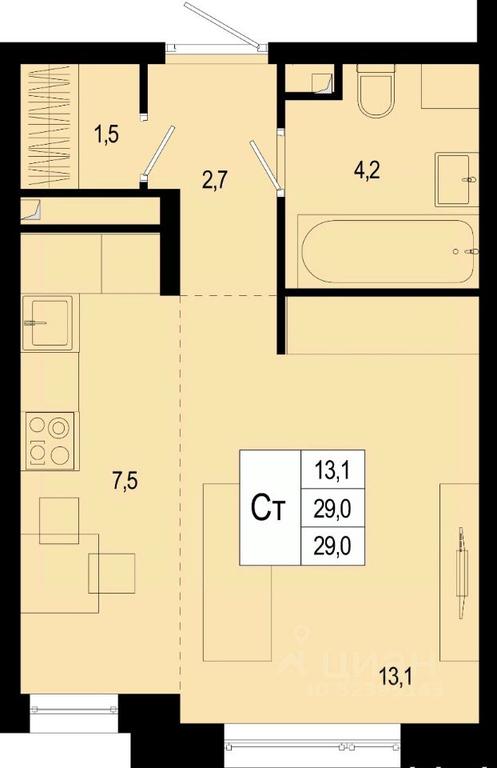Продажа квартиры, 29 м² в ЖК «Новая Щербинка», деревня Борисовка, городской округ Подольск, Московская область, Россия #1 Продажа квартиры, 29 м² в ЖК «Новая Щербинка», деревня Борисовка, городской округ Подольск, Московская область, Россия #1