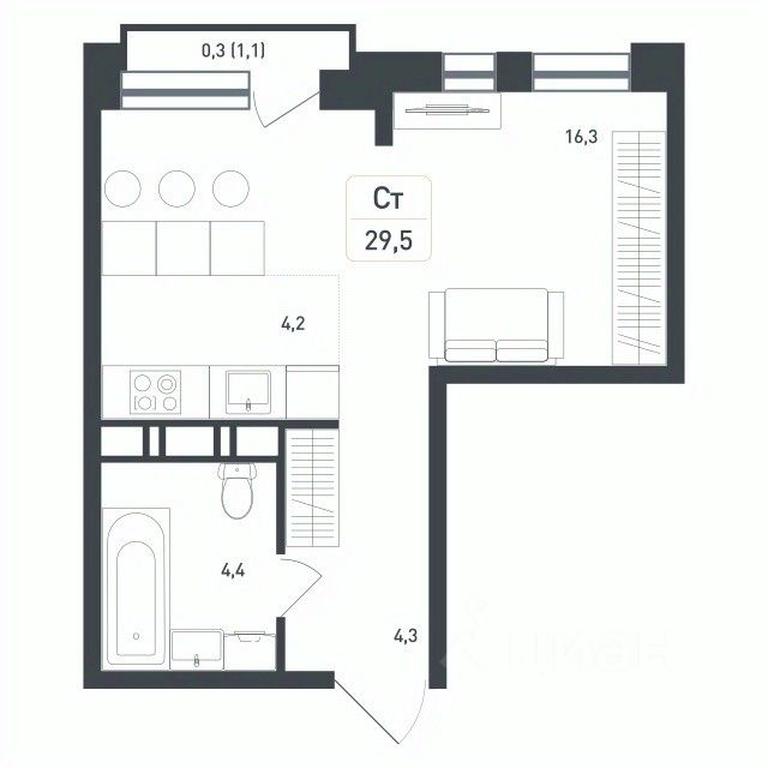 Apartment Sale, 29.5平方米 at Novaya Shcherbinka, Borisovka Village, Podolsk City District, Moscow Region, Russia #1 Apartment Sale, 29.5平方米 at Novaya Shcherbinka, Borisovka Village, Podolsk City District, Moscow Region, Russia #1