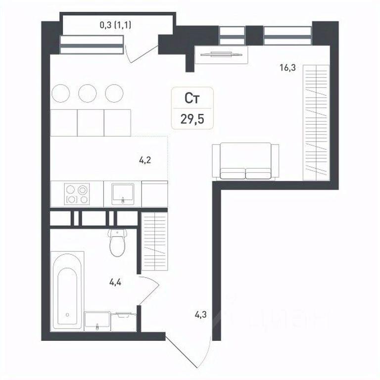 Apartment Sale, 29.5平方米 at Novaya Shcherbinka, Borisovka Village, Podolsk City District, Moscow Region, Russia #2 Apartment Sale, 29.5平方米 at Novaya Shcherbinka, Borisovka Village, Podolsk City District, Moscow Region, Russia #2