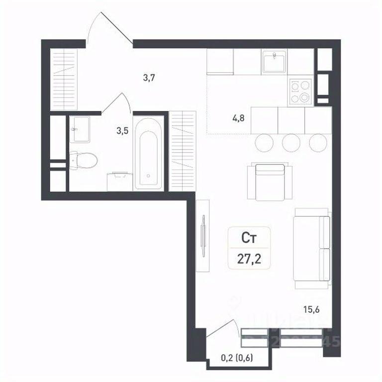 Apartment Sale, 27.8 sq. m. at Novaya Shcherbinka, Borisovka Village, Podolsk City District, Moscow Region, Russia #1 Apartment Sale, 27.8 sq. m. at Novaya Shcherbinka, Borisovka Village, Podolsk City District, Moscow Region, Russia #1