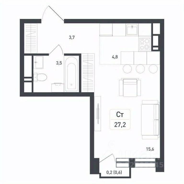Apartment Sale, 27.8 sq. m. at Novaya Shcherbinka, Borisovka Village, Podolsk City District, Moscow Region, Russia #2 Apartment Sale, 27.8 sq. m. at Novaya Shcherbinka, Borisovka Village, Podolsk City District, Moscow Region, Russia #2