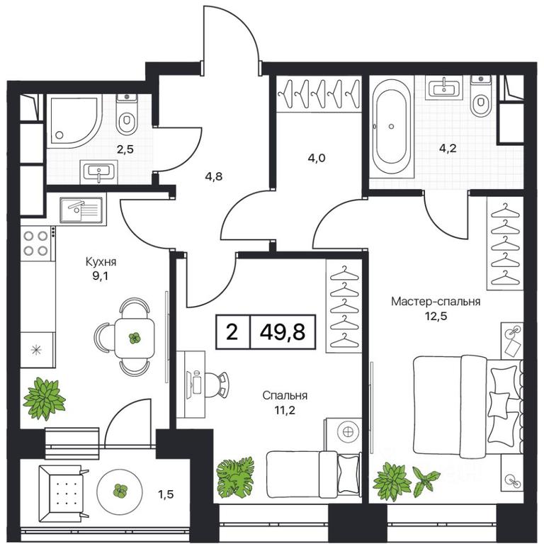 1-BD Apartment Sale, 49.8 sq. m. at Pushkino Grad, Polevaya ulitsa, selo Bratovshchina, Pshkinskiy Urban District, Moscow Region, Russia #1 1-BD Apartment Sale, 49.8 sq. m. at Pushkino Grad, Polevaya ulitsa, selo Bratovshchina, Pshkinskiy Urban District, Moscow Region, Russia #1