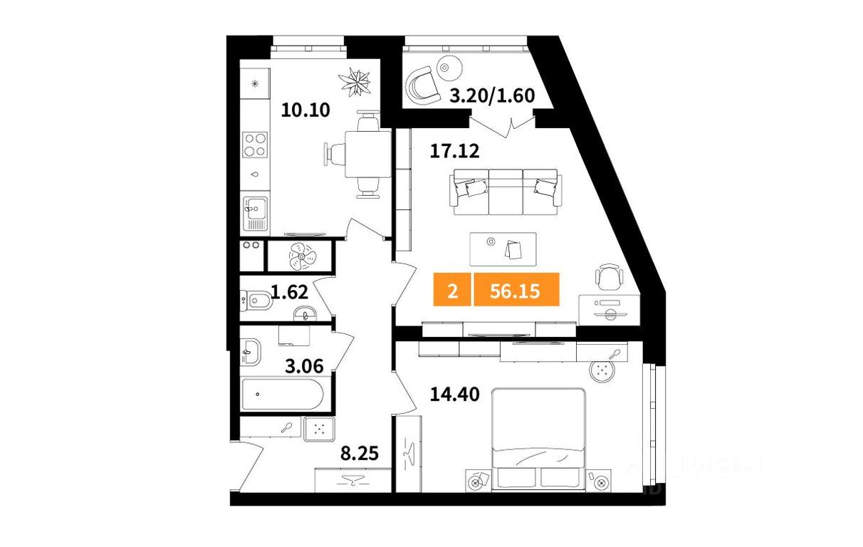 1-BD Apartment Sale, 56.15 sq. m. at Planerny kvartal, Molodyozhnaya Street, Khimki, Moscow Region, Russia #1 1-BD Apartment Sale, 56.15 sq. m. at Planerny kvartal, Molodyozhnaya Street, Khimki, Moscow Region, Russia #1