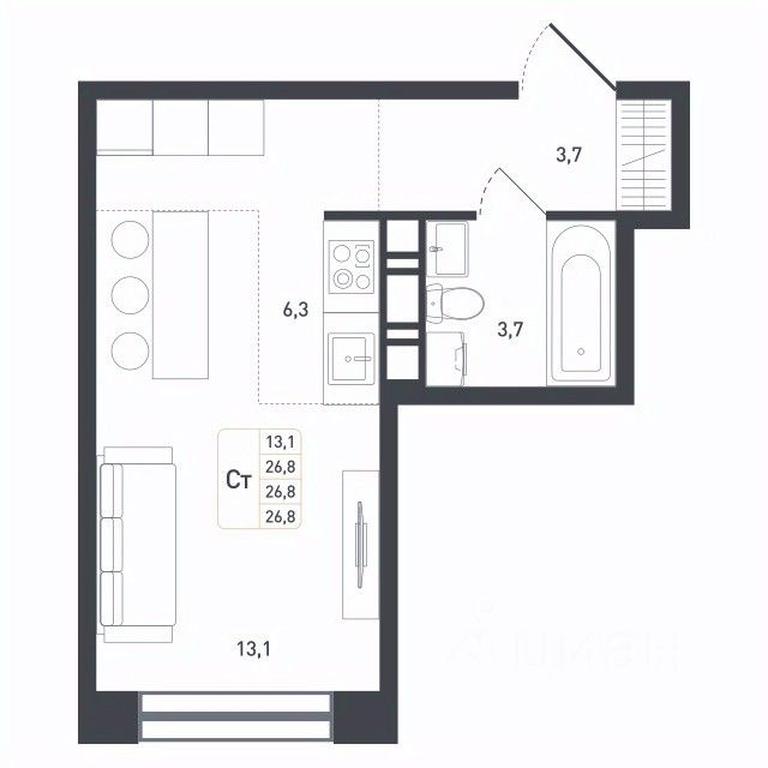 Apartment Sale, 26.8 sq. m. at Novaya Shcherbinka, Borisovka Village, Podolsk City District, Moscow Region, Russia #1 Apartment Sale, 26.8 sq. m. at Novaya Shcherbinka, Borisovka Village, Podolsk City District, Moscow Region, Russia #1