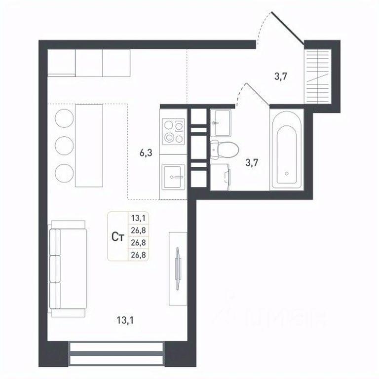 Apartment Sale, 26.8 sq. m. at Novaya Shcherbinka, Borisovka Village, Podolsk City District, Moscow Region, Russia #2 Apartment Sale, 26.8 sq. m. at Novaya Shcherbinka, Borisovka Village, Podolsk City District, Moscow Region, Russia #2