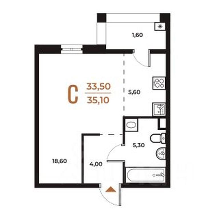 Apartment Sale, 35.1 sq. m. at Novoe Letovo, Zimyonkovskaya ulitsa, Sosenskoye Settlement, Moscow, Russia #1 Apartment Sale, 35.1 sq. m. at Novoe Letovo, Zimyonkovskaya ulitsa, Sosenskoye Settlement, Moscow, Russia #1