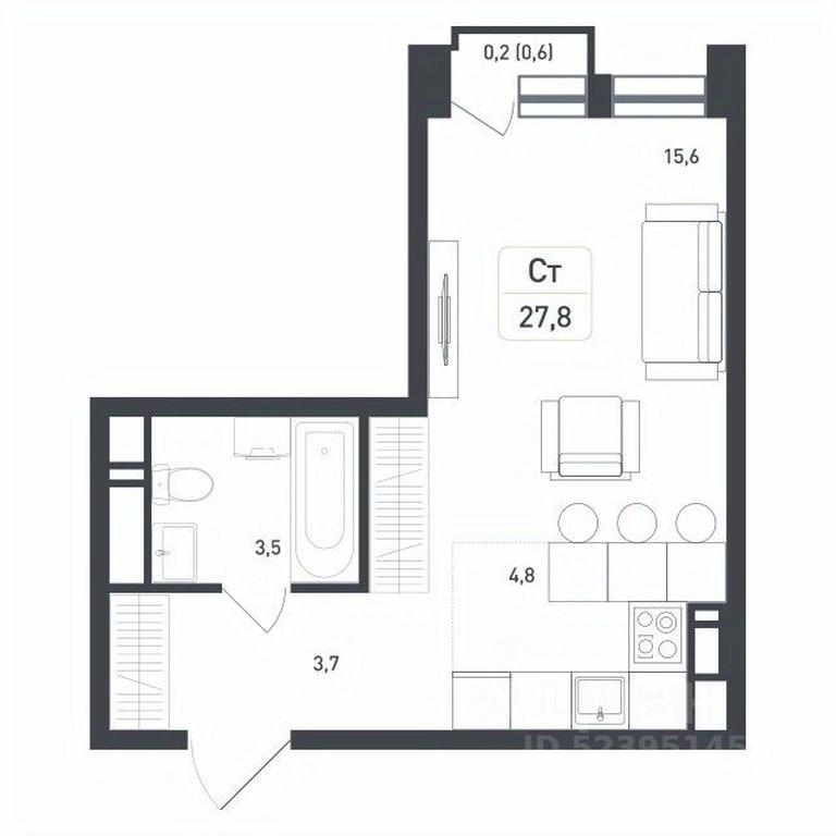 Продажа квартиры, 27,8 м² в ЖК «Новая Щербинка», деревня Борисовка, городской округ Подольск, Московская область, Россия #2